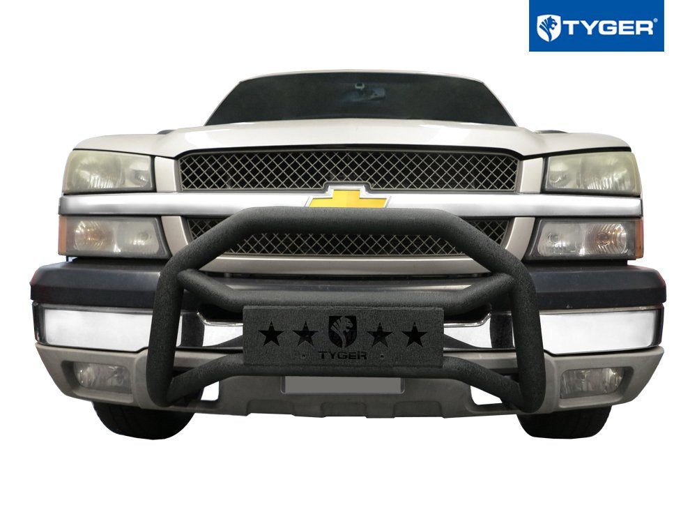 Tyger Auto TG-GD6C60138 Compatible Front Bumper Guard with 1999-2006 Chevy Silverado 1500 LD/GMC Sierra 1500 LD (Include 07 'Classic 1500LD) | Textured Black | Light Mount | Bull Bar