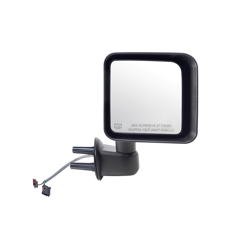 Fit System Mirror Passenger Side for Jeep Wrangler, Wrangler JK, Textured Black, Foldaway, Heated Power