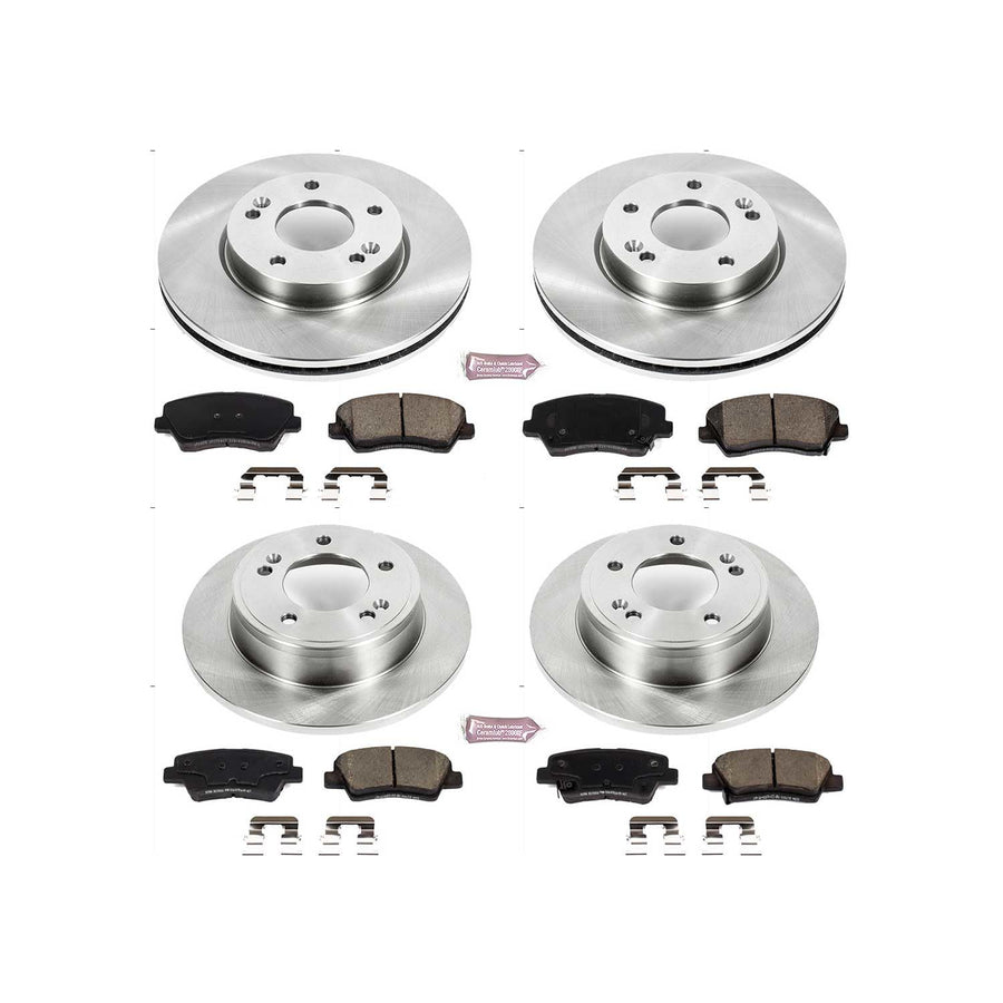 Power Stop Autospecialty KOE7582 Front and Rear Replacement Brake Kit-OE Brake Rotors & Ceramic Brake Pads