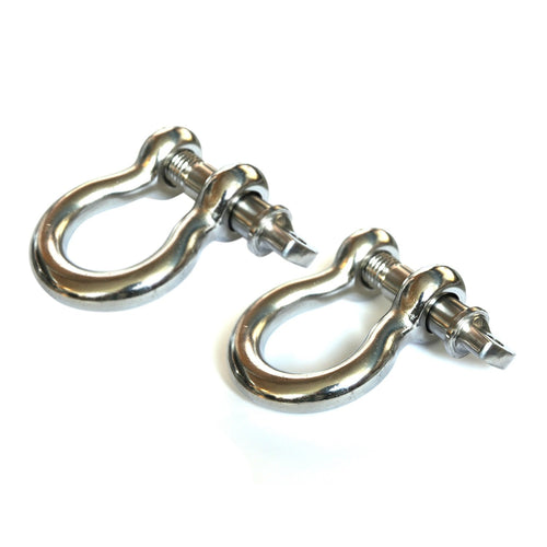 D-Ring Shackle Kit, Rugged Ridge, 3/4 Inch, Stainless Steel, Pair | 11235.05