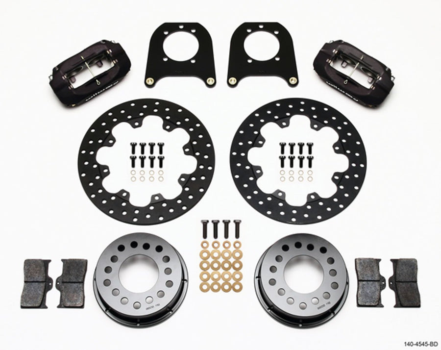 Rear Drag Kit Wilwood 140-4545-BD for 12 Bolt Chevy with C-Clip Eliminator , Gray