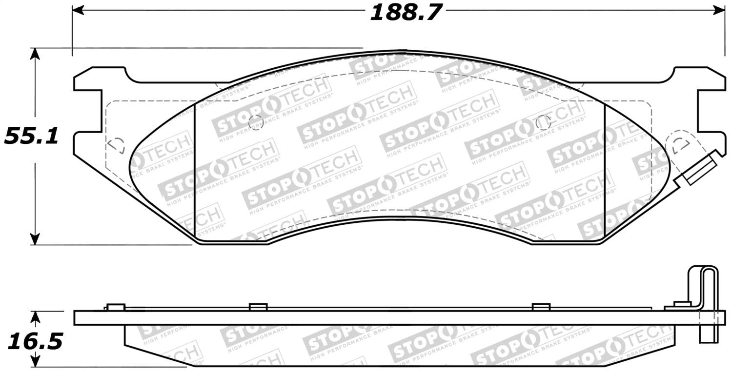 Front StopTech 308.07020 Brake Pads with Shims and Hardware Street