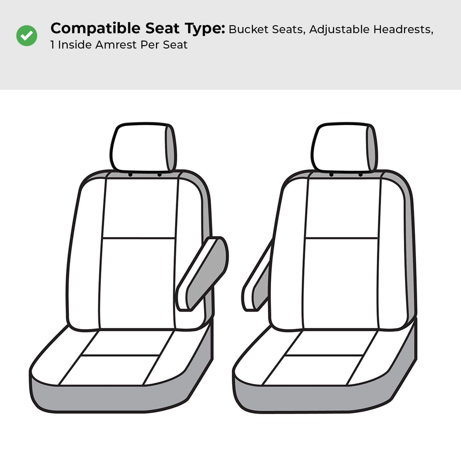 Covercraft Custom Seat Covers Polycotton | Fits 2024 Ford Expedition & Expedition Max | 2nd Row Bucket Seats, Charcoal