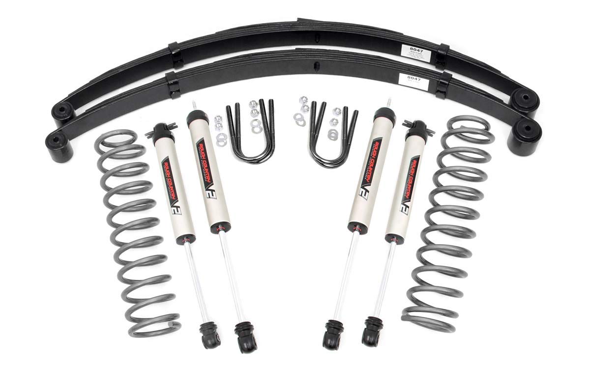 3" Rough Country Lift Kit w/V2 Shocks for 1984-2001 Jeep Cherokee XJ - 63070