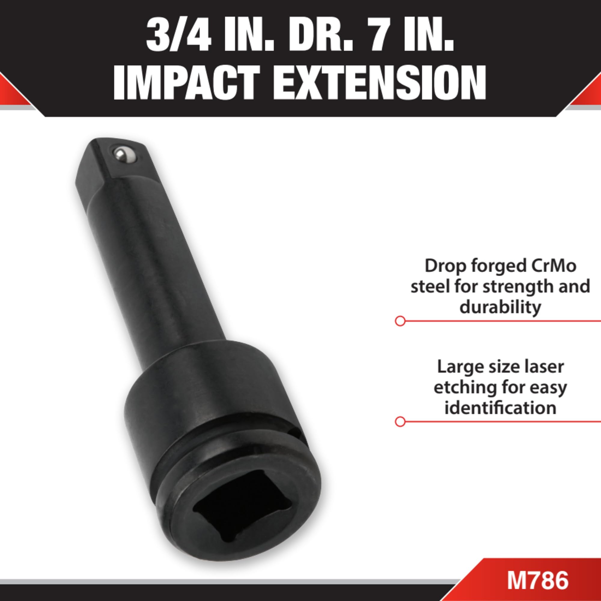M786 Performance Tool 3/4-Inch Drive 7-Inch Impact Extension