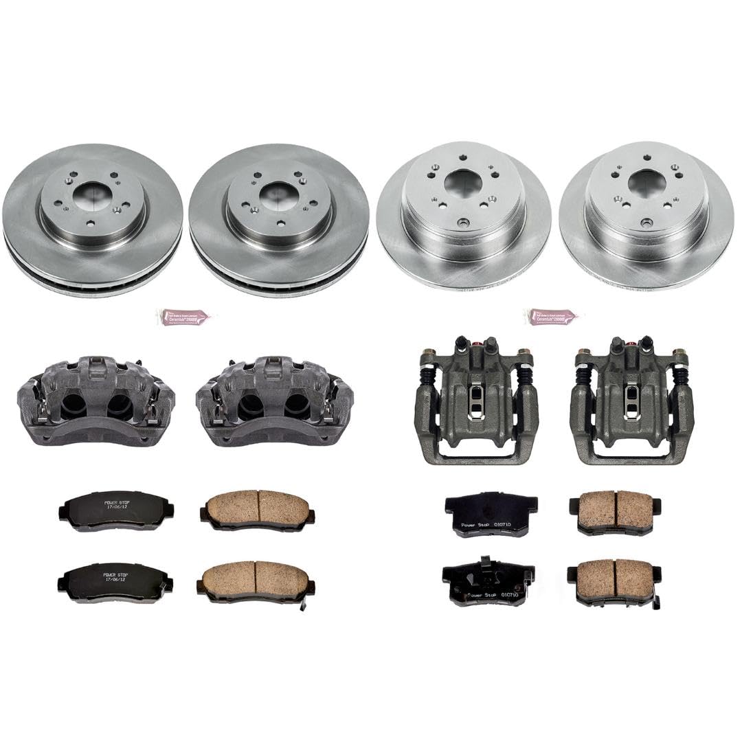 Power Stop KCOE229 Replacement Autospeciality Front and Rear Caliper Kit- OE Rotors, Ceramic Brake Pads, Calipers For Acura RDX 2010-2012, Honda CR-V 2007-2011 [Model Specific]