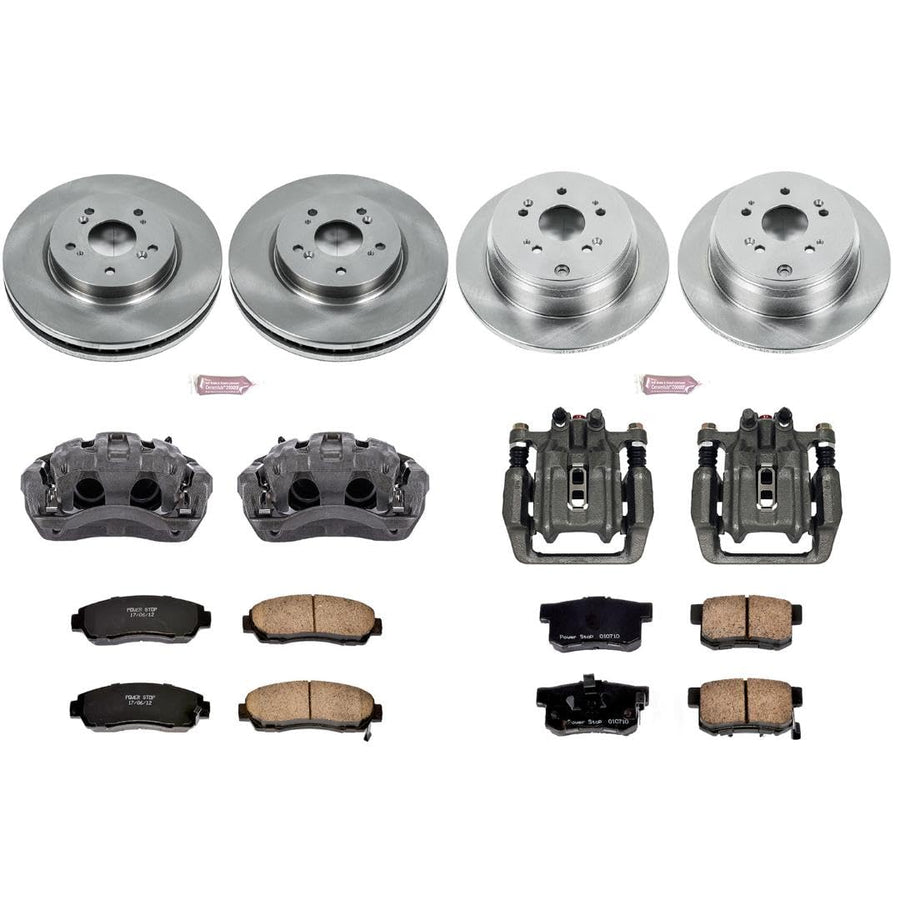 Power Stop KCOE229 Replacement Autospeciality Front and Rear Caliper Kit- OE Rotors, Ceramic Brake Pads, Calipers For Acura RDX 2010-2012, Honda CR-V 2007-2011 [Model Specific]