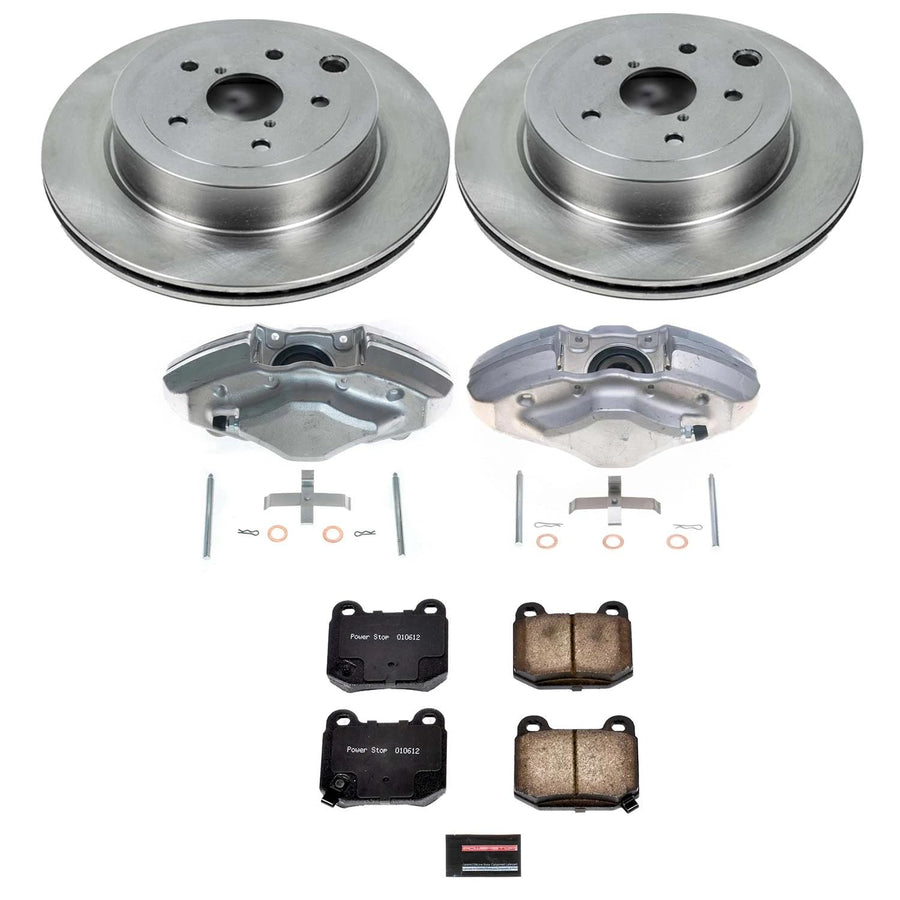 Power Stop KCOE5305 Rear Brake Caliper Kit- Brake Pads, Brake Rotors & Calipers For Subaru Impreza 2008-2014, Subaru WRX STI 2015-2017 [Model Specific]