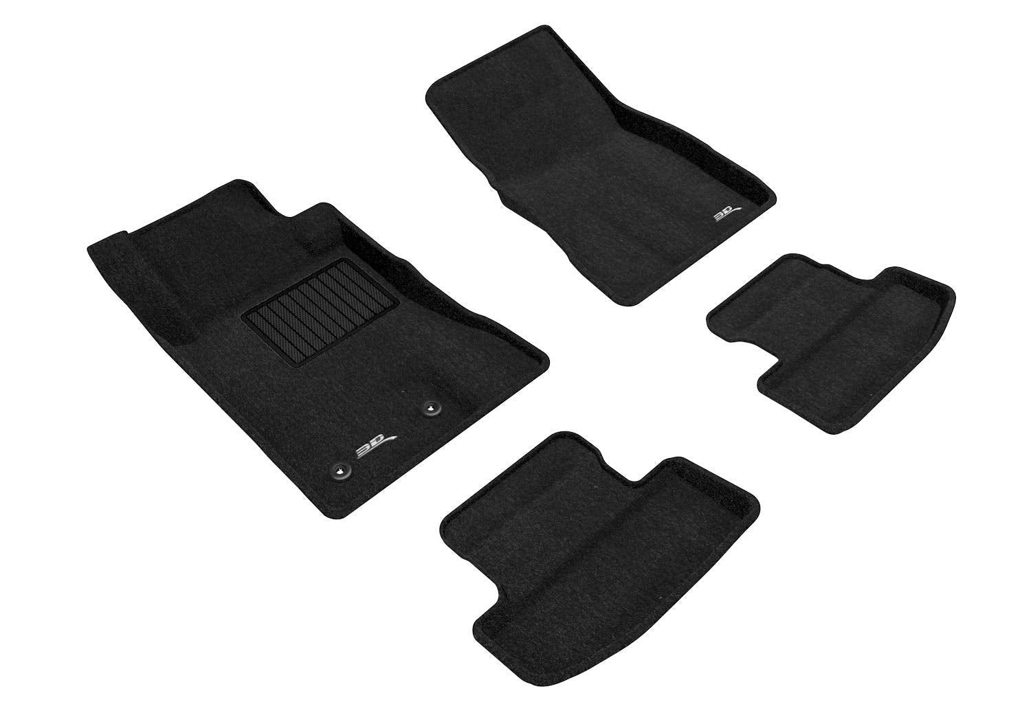 3D MAXpider Elegant Custom Fit Floor Mat (Black) Compatible with Ford Mustang 2015-2026 (2 Eyelets) - Full Set