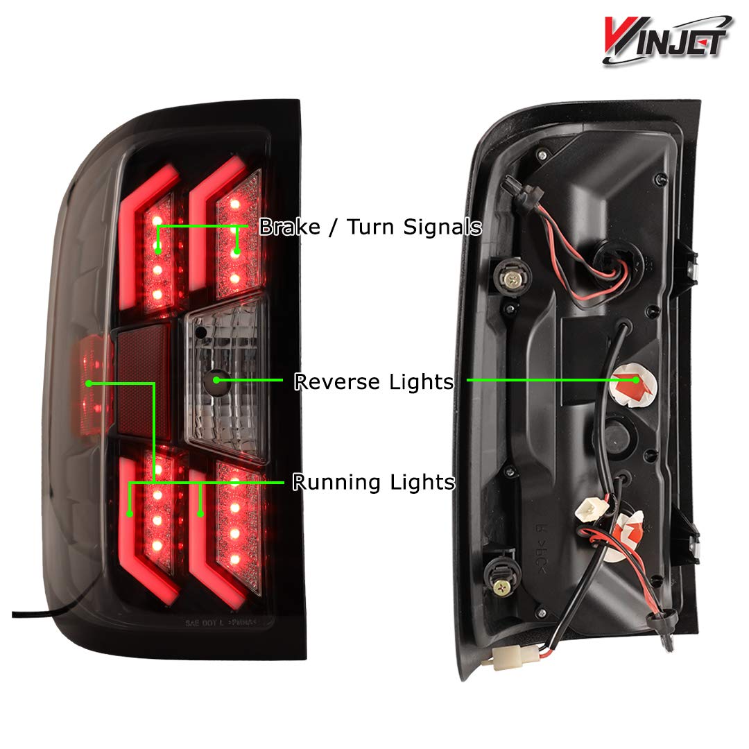 Off Road Series Winjet for [2014 2015 2016 2017 2018 Chevrolet Silverado] DRL LED Tail lights