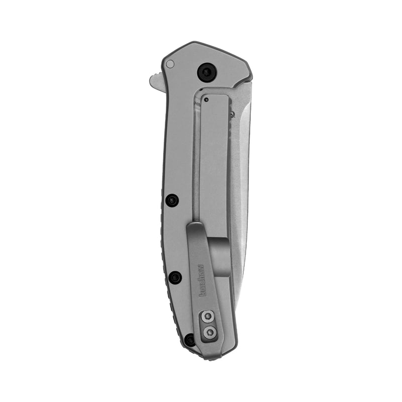 Kershaw Pocket Knife Outcome, 2.8 inch Stainless Steel Blade, Stonewashed Finish, Pocketclip,BLACK