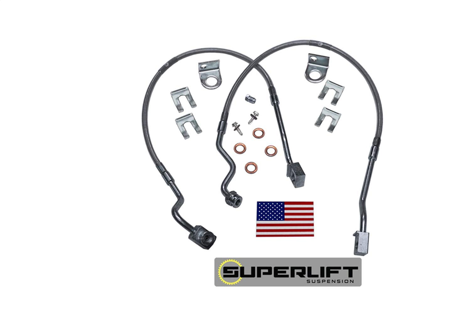 SUPERLIFT SUSPENSION RealTruck Brake Hose Kit for Ford Ranger | Front Bullet Proof Pair of Brake Hoses | 91260 | Fits 1995-1997 Ford Ranger with 4-6" Lift Kit