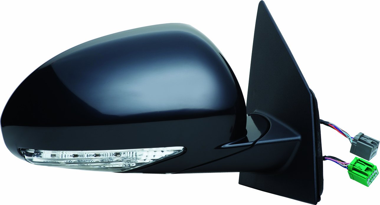 Buick Enclave Passenger Side Mirror for Fit, Black PTM, w/Turn Signal, Manual, Memory, & Power Foldaway, Heated Power