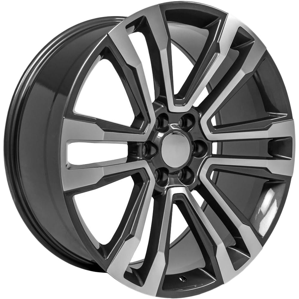 Hyper Black Machined Wheel OE Wheels LLC CV44-24100-6550-24MHB Painted (24 x 10. inches /6 x 139 mm, 24 mm Offset)