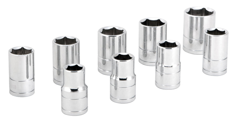 W32202 Performance Tool 1/2-Inch Drive Metric Socket Set, 9-Piece