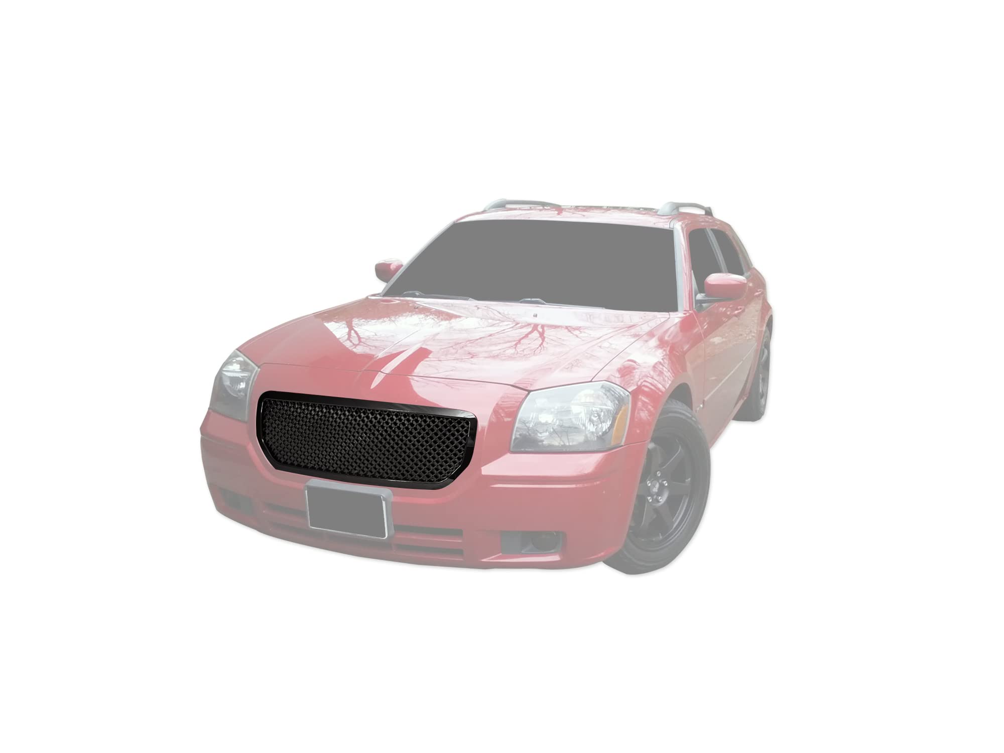 7147751 Armordillo USA Mesh Front Hood Grille - Gloss Black Fits 2004-2007 Dodge Magnum