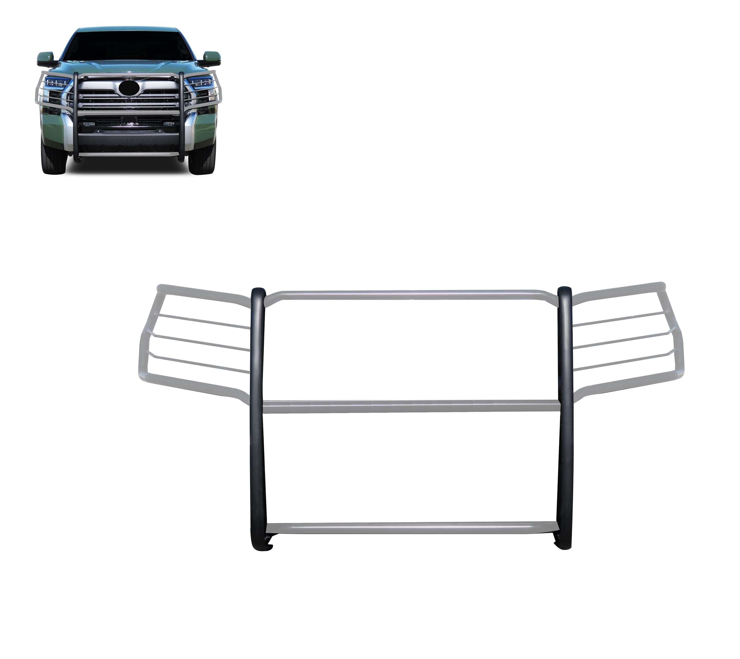 Bumper Guard Modular Black Horse Grille brush Stainless Steel Compatible with 2022-2024 Tundra-17TT22MSS