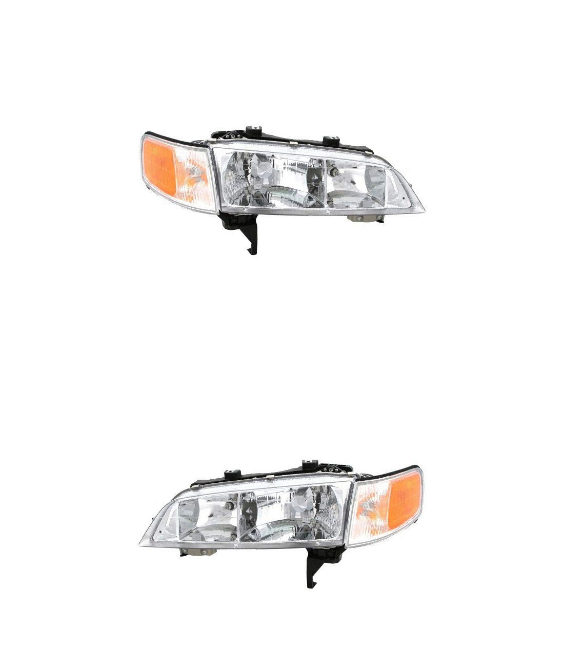 Headlight Assembly - Compatible/Replacement Eagle Eye for 94-97 Honda Accord - Both Pair Left Driver Right Passenger, With Corner-Lamp - 33100SV4A02, 33150SV4A02