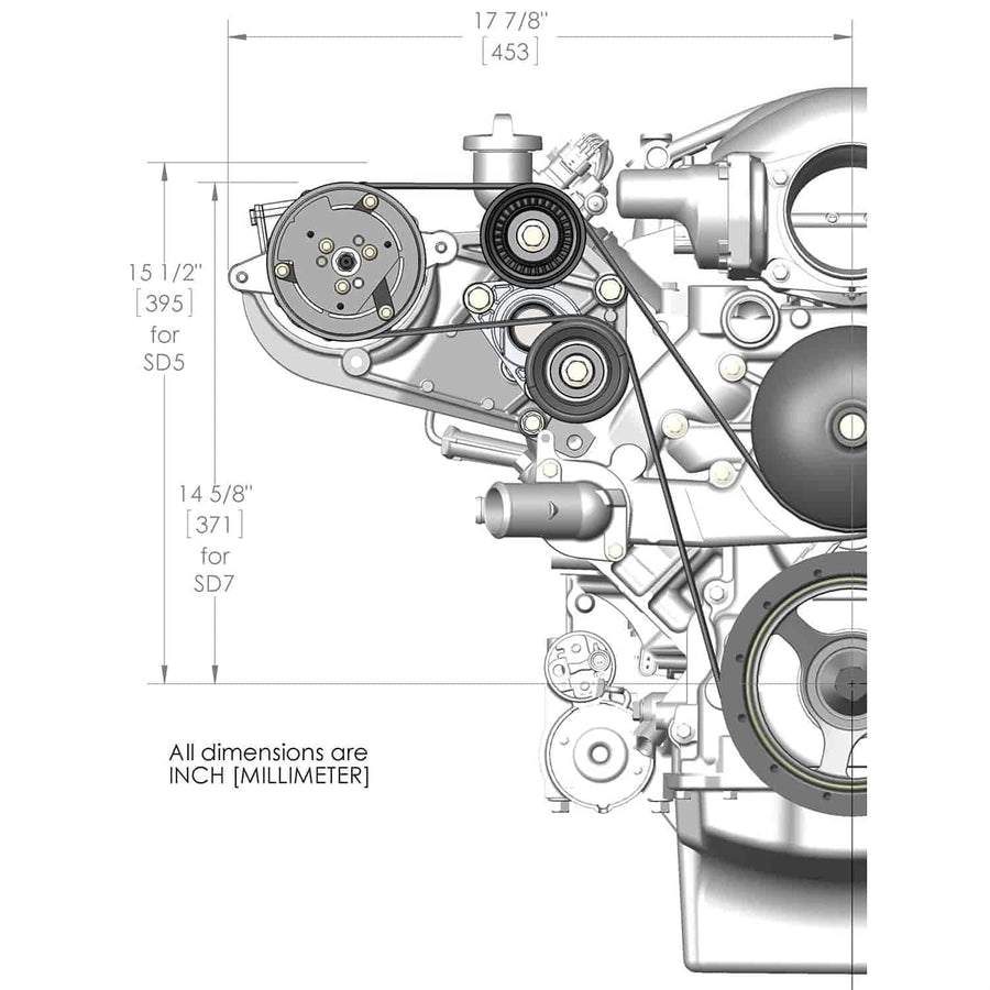 Holley LS A/C Accessory Drive Bracket 20-134 - Fits Sanden SD508 or SD7 Comp.