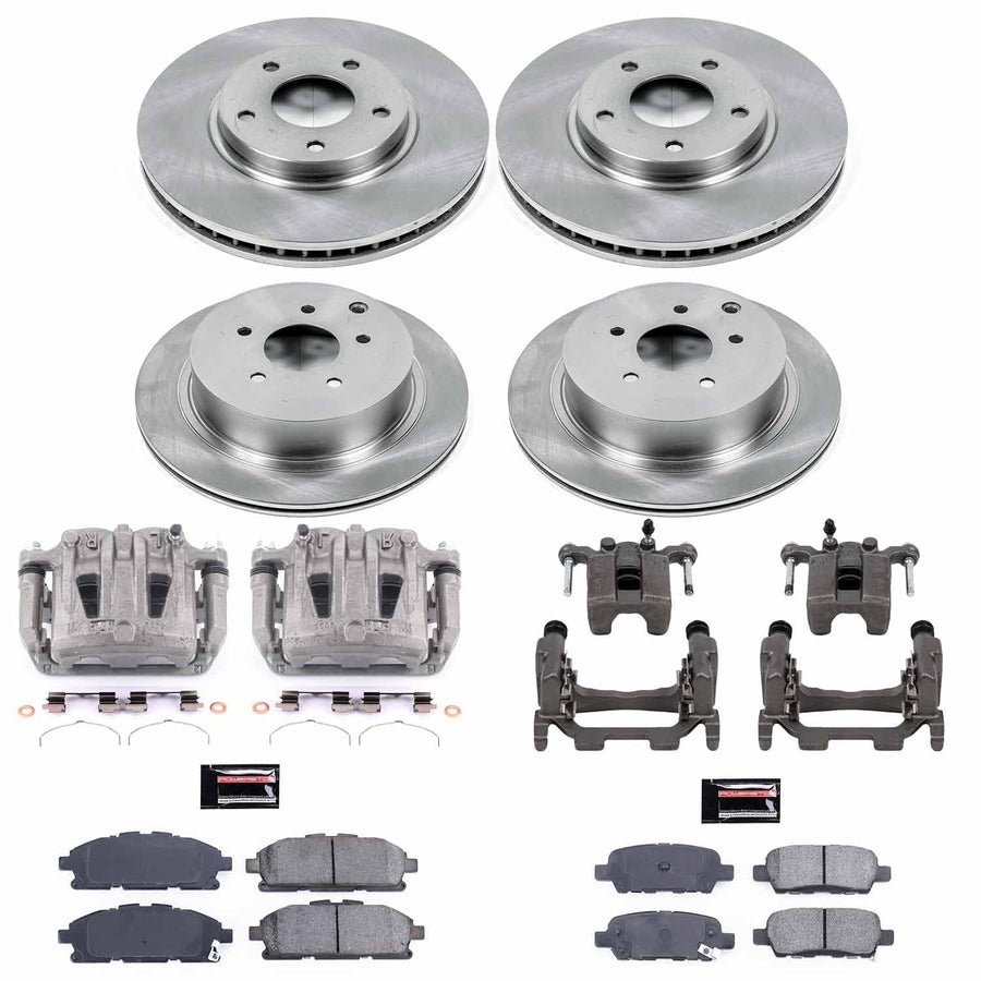 Power Stop KCOE6361 Stock Replacement Front & Rear Brake Kit with OE Calipers For Nissan Quest 2011-2017 [Model Specific]
