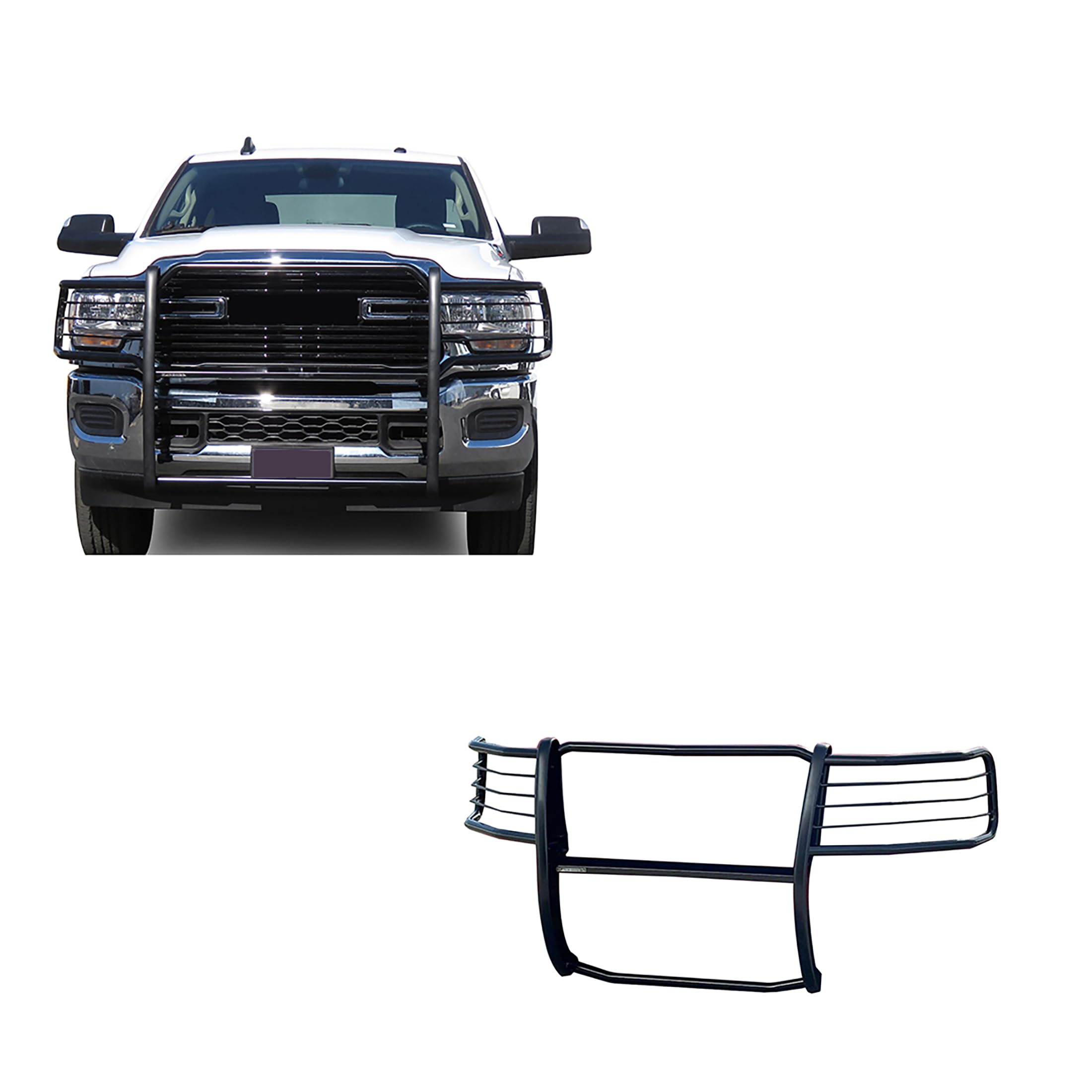 Grille Brush Black Horse Bumper Guard Modular Compatible with 19-24 Ram 2500|19-24 Ram 3500 (Excl. Power Wagon Trim)-17DG113MA