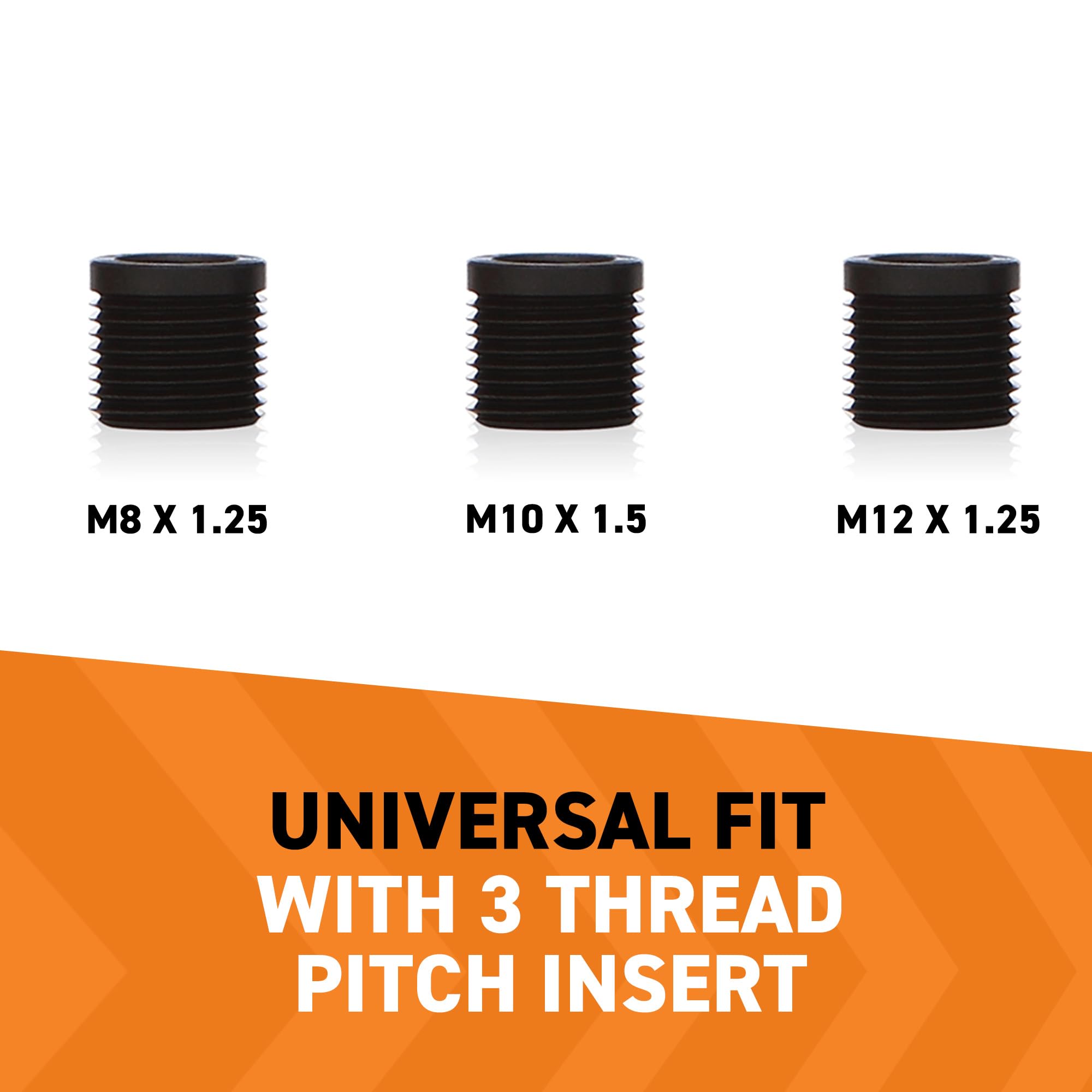 Mishimoto Weighted Shift Knob, MMSK-WH with 3 Thread Pitch Inserts for Universal Fit, White Steel