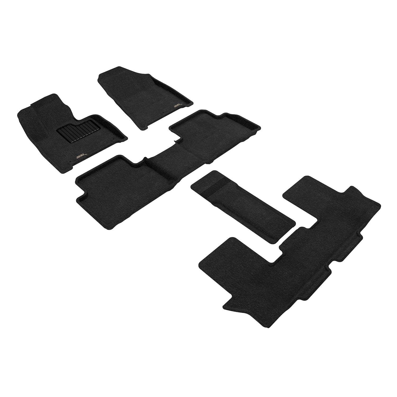 3D MAXpider Floor Mat Elegant (Black) Compatible with Hyundai Santa Fe Gas 6-Seat 2024-2026 - Full Set