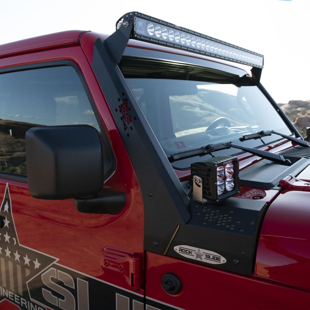Lower Cowl LED Light Pod Brackets & Upper Bar Brackets Rock Slide Engineering for Jeep Wrangler JL/JT Models (Does not fit JT Mojave Edition), AC-WS-201-JL