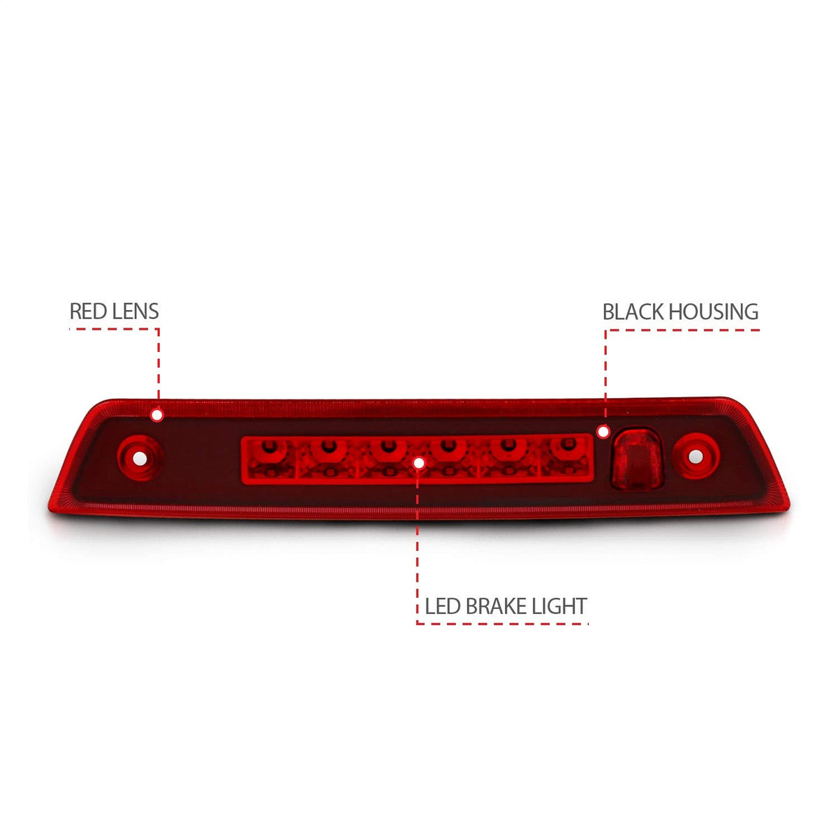 Third Brake Light Assembly Anzo USA LED Red Lens Third Brake Light Assembly