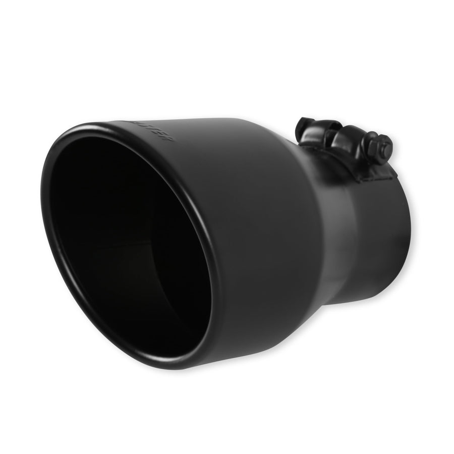 Flowmaster Exhaust Tip 15407B 4.5 Inch Angle Cut Black Ceramic Coated 304 Stainless Steel Fits 3 Inch Tubing 7 Inch Long - Clamp On - Sold Individually