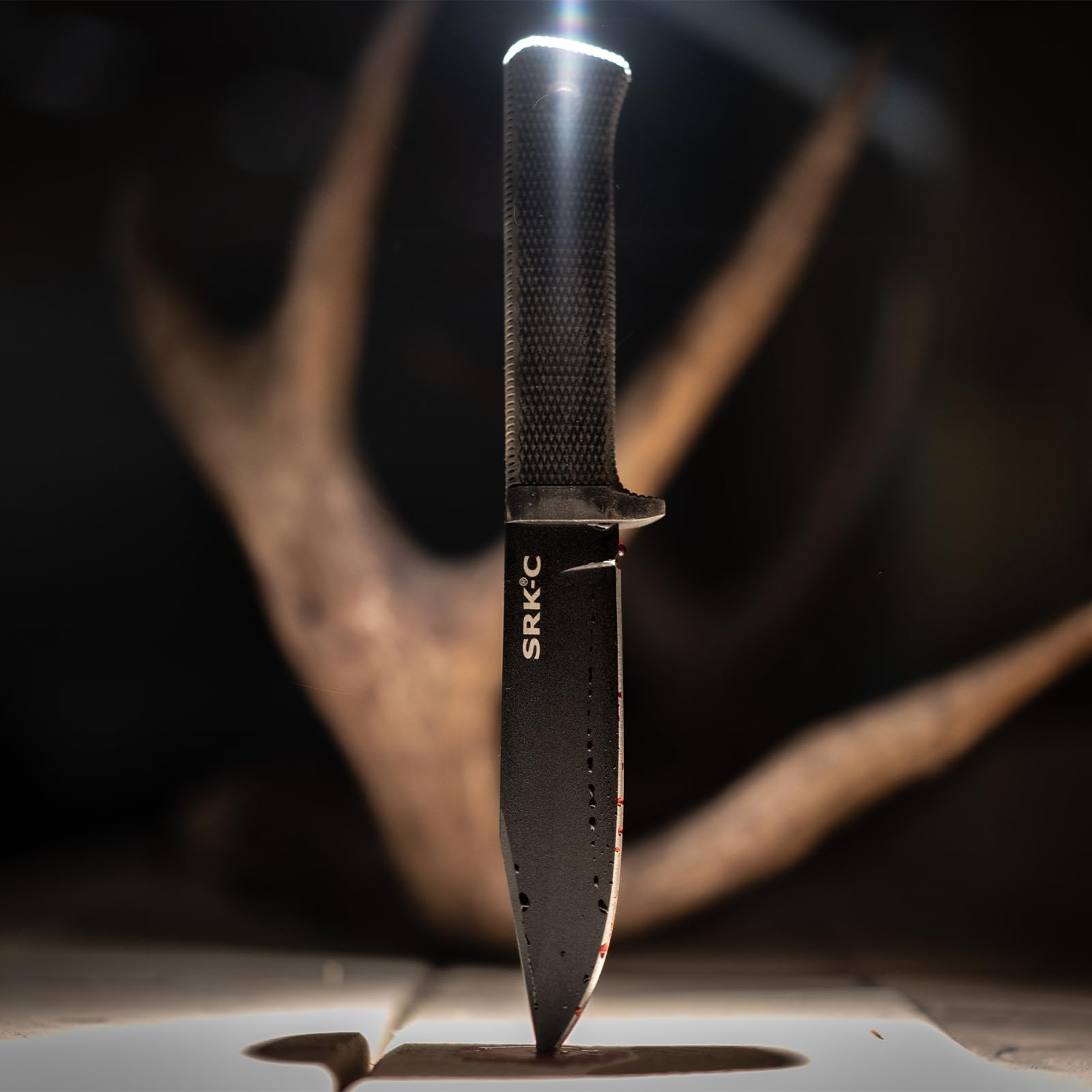 SRK COLD STEEL Compact 5" SK-5 Clip Point Razor-Sharp Blade 4.5" Durable Kray-Ex Handle Tactical Fixed Blade Knife w/Secure-Ex Sheath
