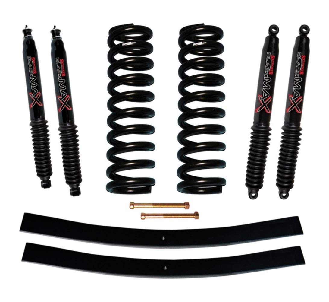 Skyjacker Suspension Lift Kit 174BK-B w/Shock Black MAX Shocks Incl. 4 in. Lift Rear Add-A-Leafs Front Coil Springs