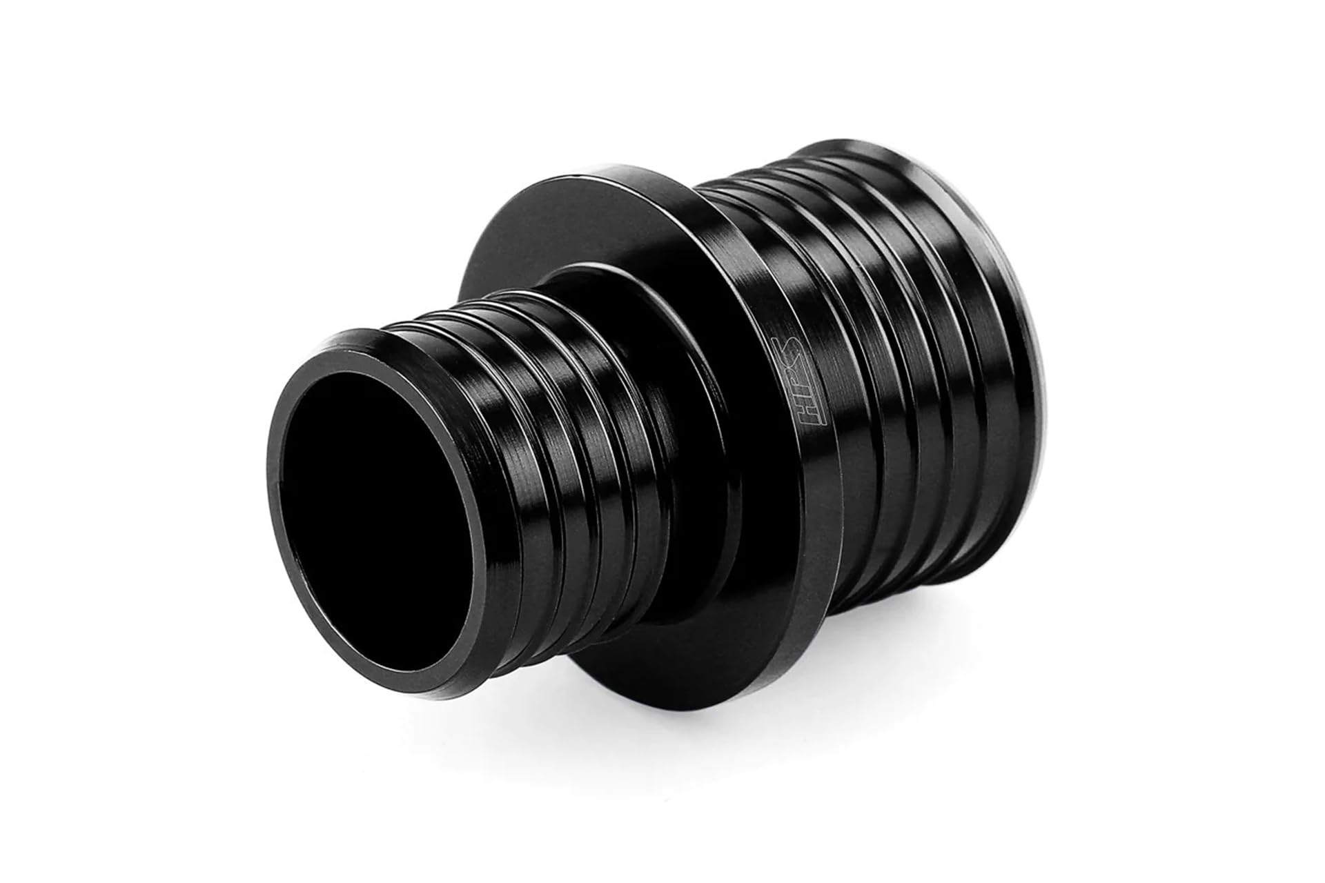 HPS 1" - 1-1/8" AHUR-100-112-BLK Billet 6061 Aluminum Joiner Hose Union Connector Reducer, 25mm - 28mm OD, 2" Length, Black