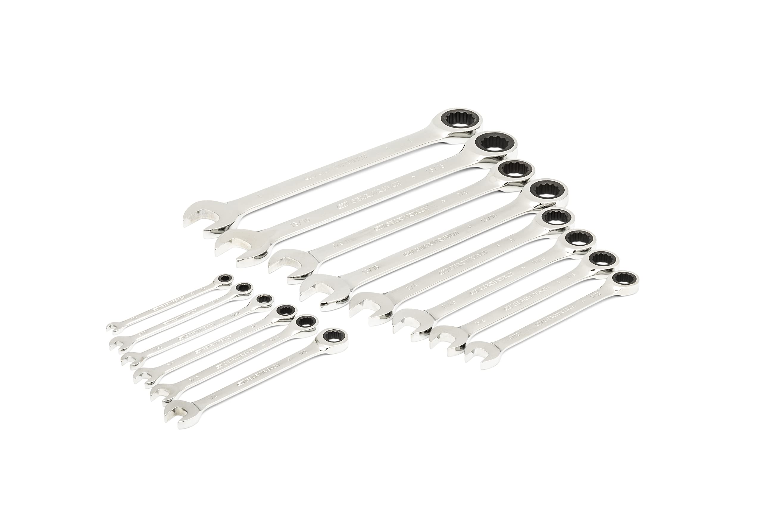 72T GEARWRENCH 21 Piece Standard & Stubby Ratcheting Wrench Set with EVA Foam Tray - 86526