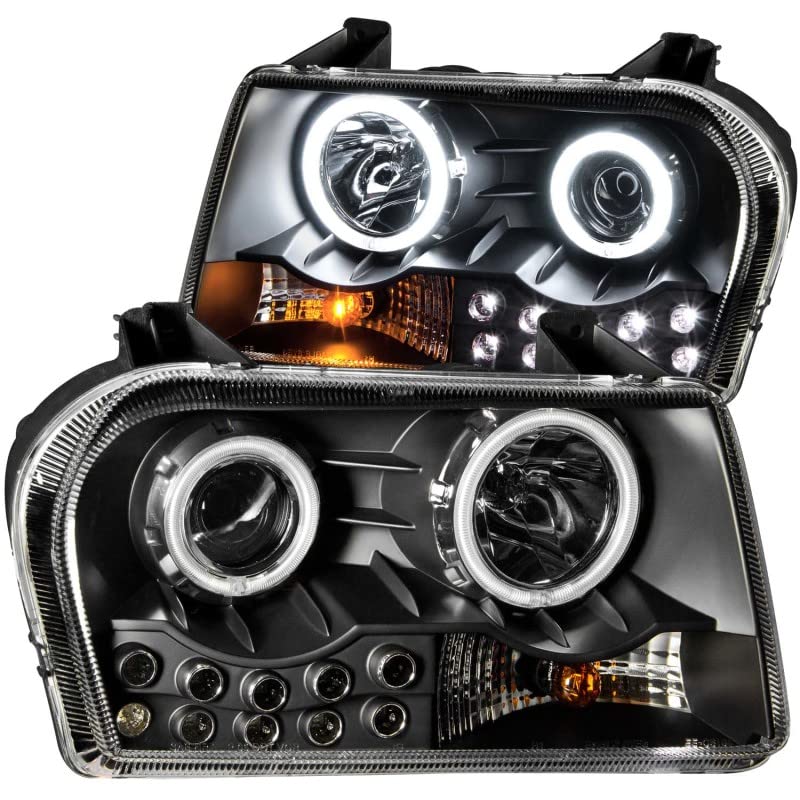 Headlight Assembly Anzo USA 121152 LED Strip Clear Lens Pair CCFL Black