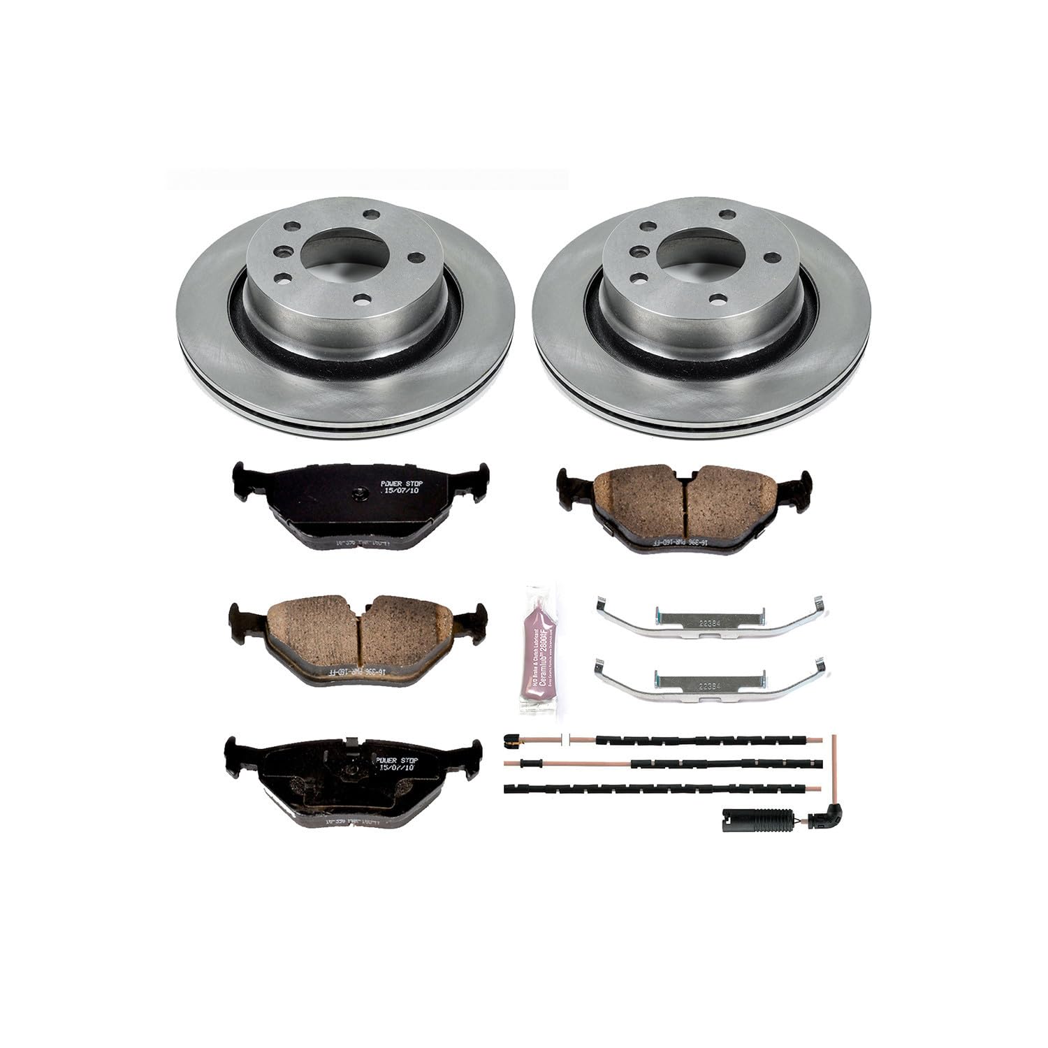 Power Stop Autospecialty KOE962 Rear Replacement Brake Kit-OE Brake Rotors & Ceramic Brake Pads For BMW Z4 2003-2008 [Model Specific]