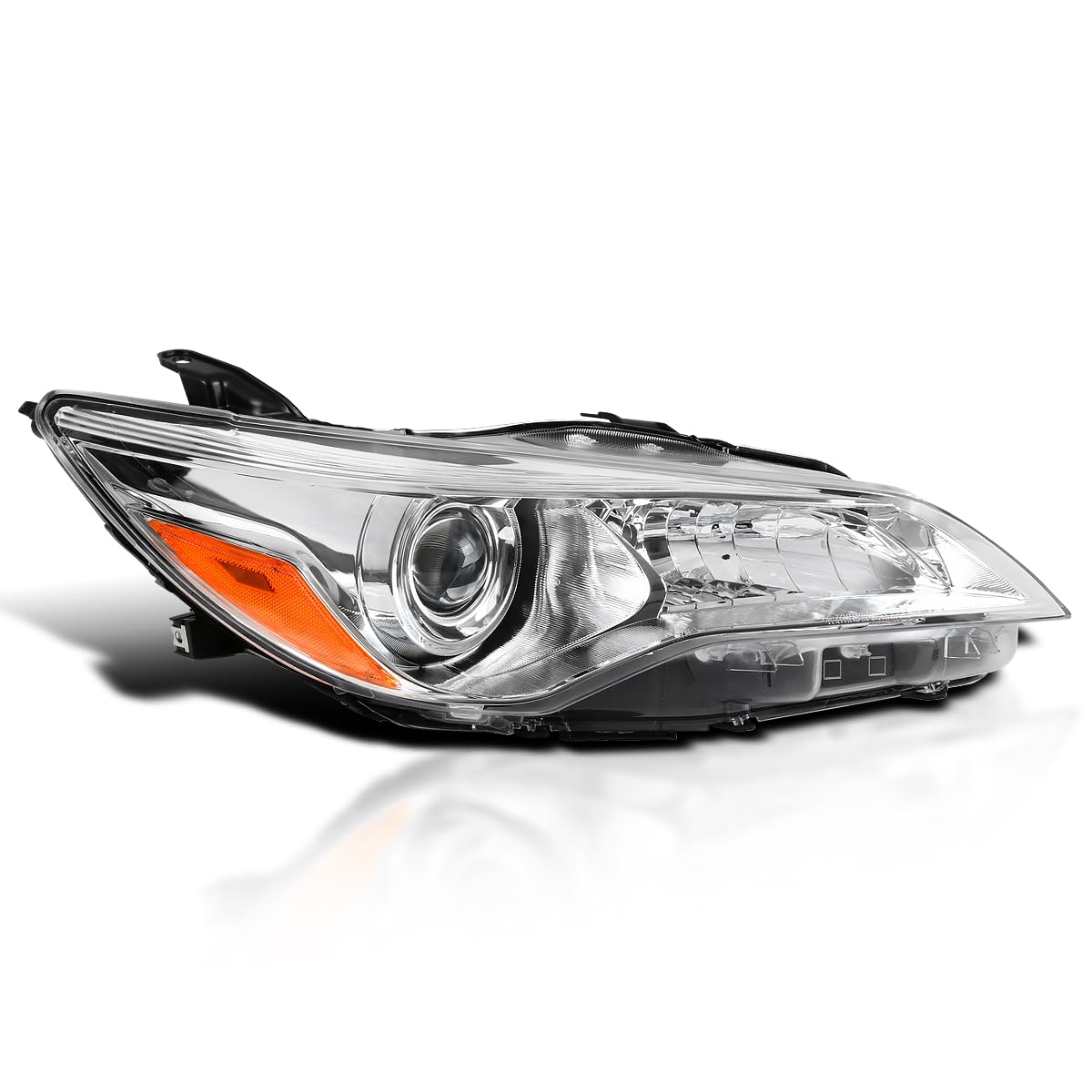 Right Passenger Side SPEC-D TUNING Chrome Projector Headlight Compatible with 2015-2017 Toyota Camry