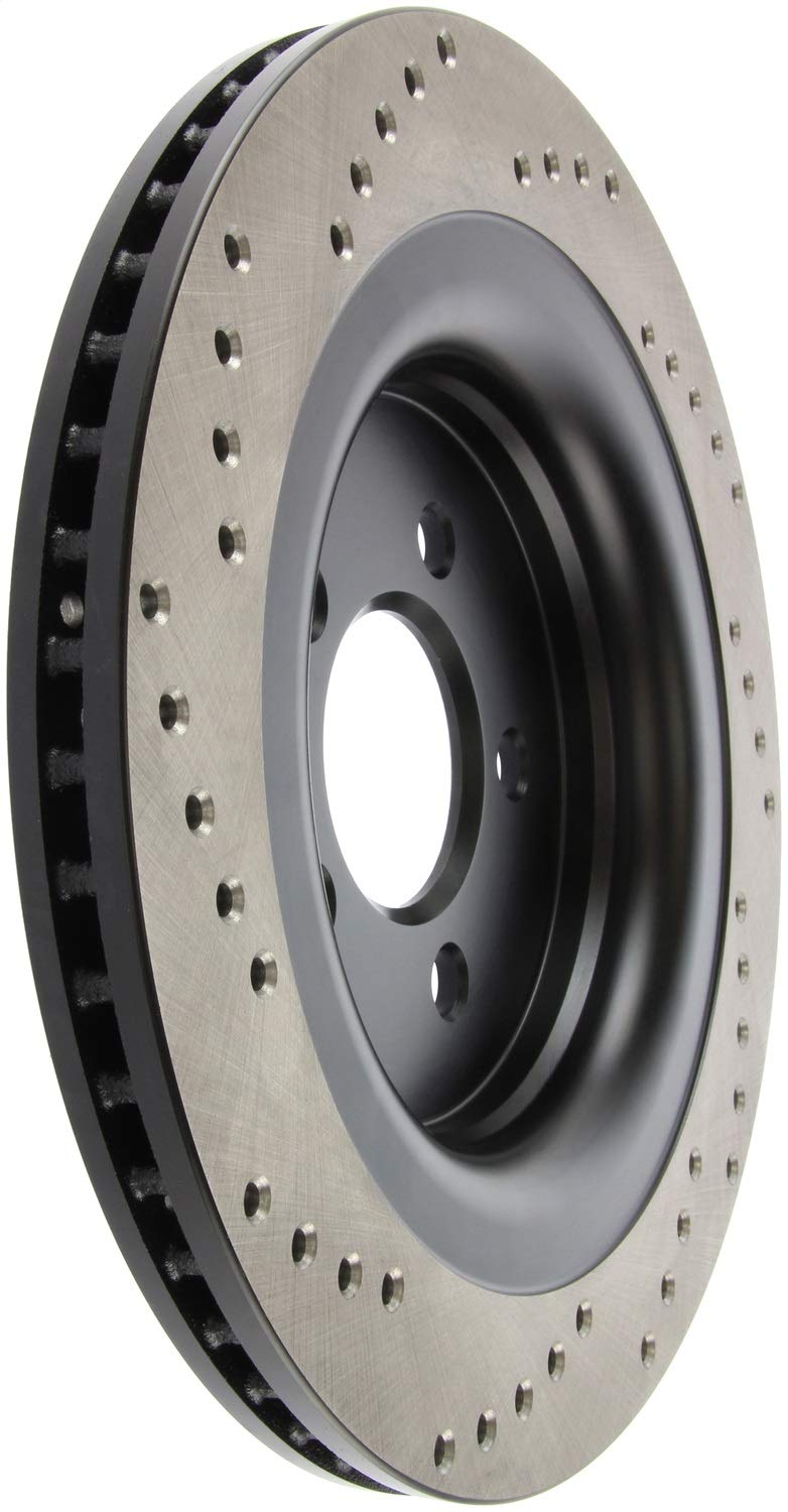 StopTech Sport 128.61109L Cross Drilled Brake Rotor (Rear Left), 1 Pack
