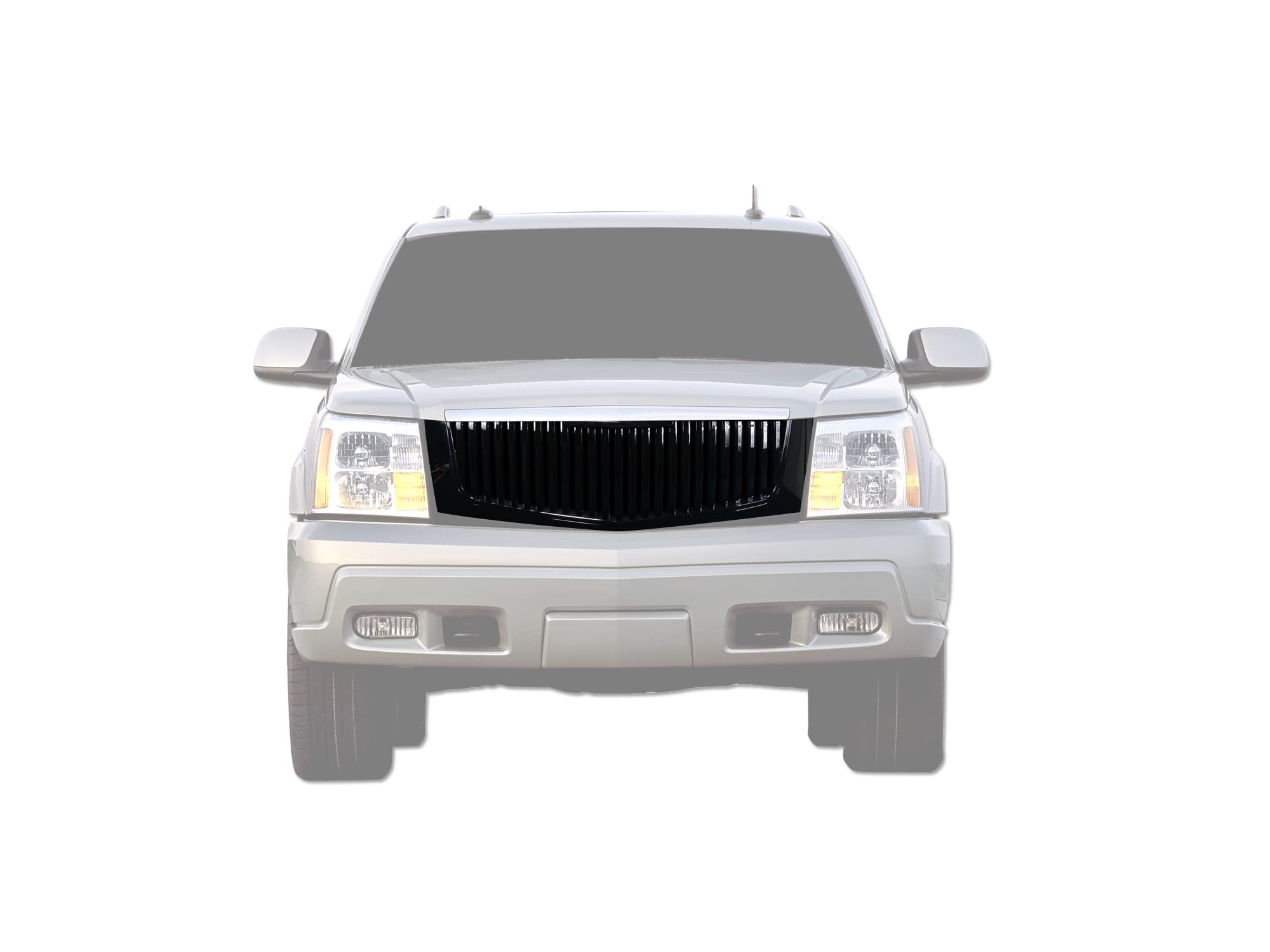 Vertical Front Hood Grille Armordillo USA 7146914 - Gloss Black Fits 2002-2006 Cadillac Escalade