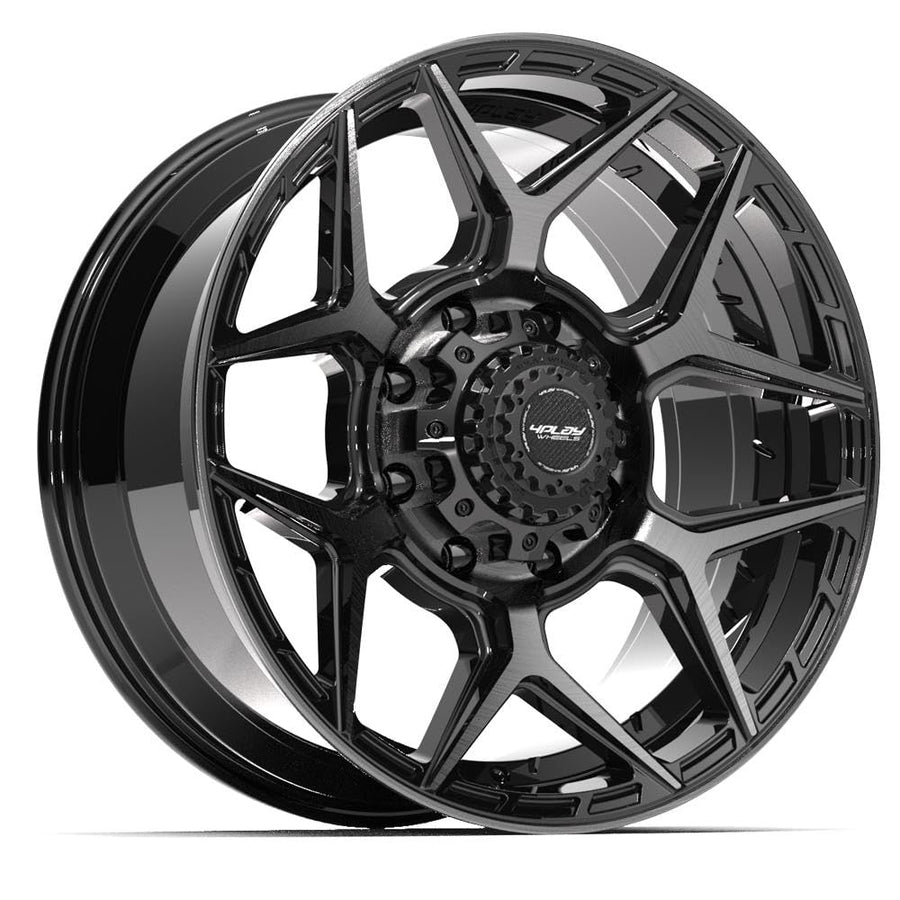 20 Inch 4PLAY Wheels Rim 4P06 Fits 8x170 20x9 Gloss Black Brushed with Tinted Clear (1)