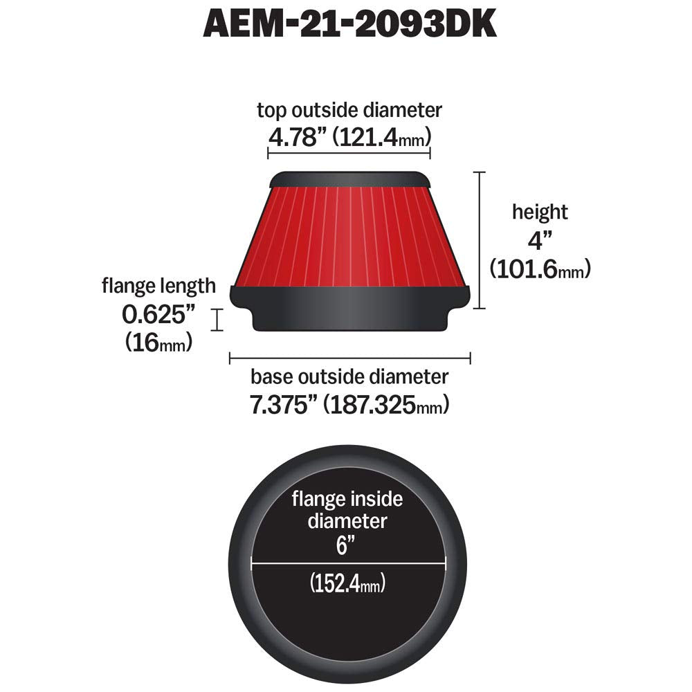 DryFlow AEM 21-2093DK Air Filter