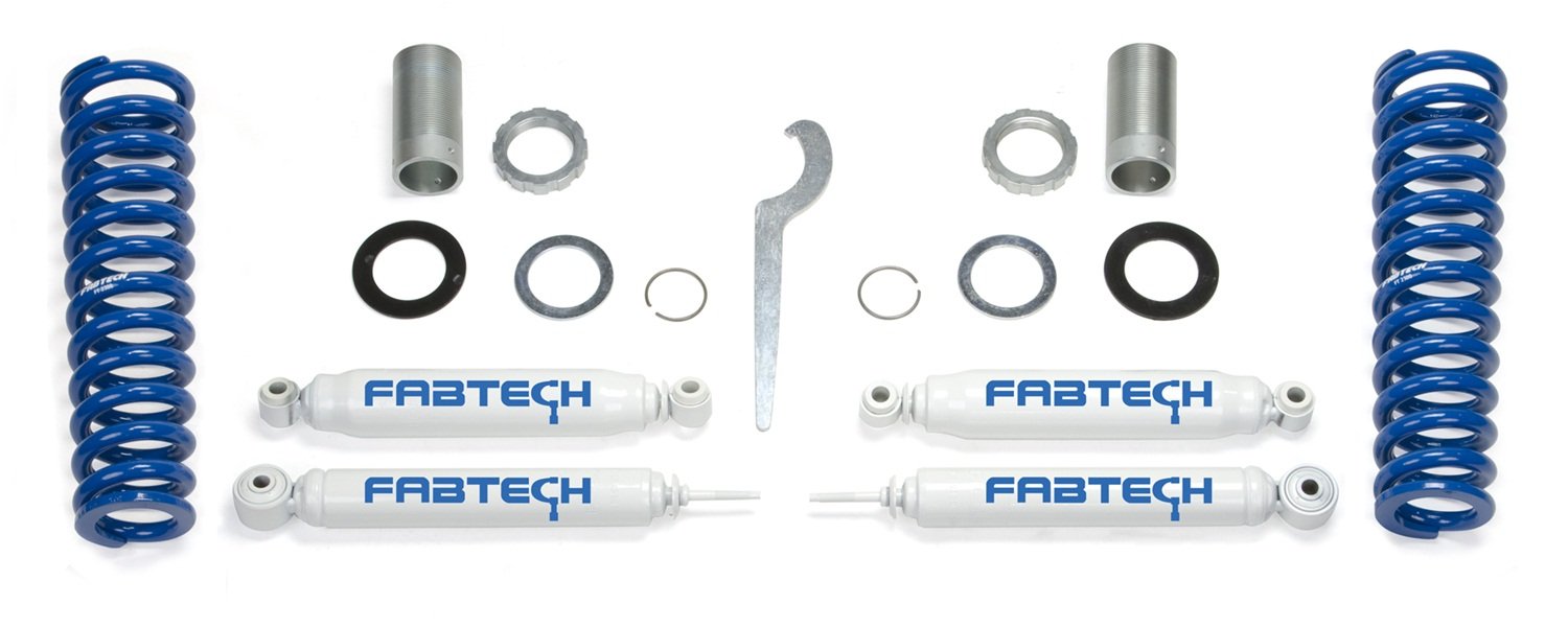 Fabtech K7012 Coilover Basic Lift System w/Performance Shocks Adjustable 0-2.5 in. Lift Incl Coils Rear Performance Shocks All Required Hardware Basic Lift System