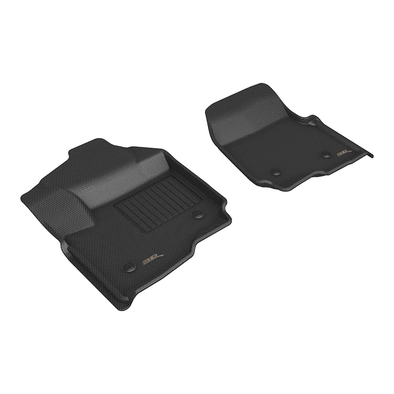 Custom Fit 3D MAXpider Kagu Floor Mat (Black) Compatible with Ford F-250 / F-350 / F-450 Supercab/Crew Cab 2017-2026 (w/Vinyl Floors) - Front Row