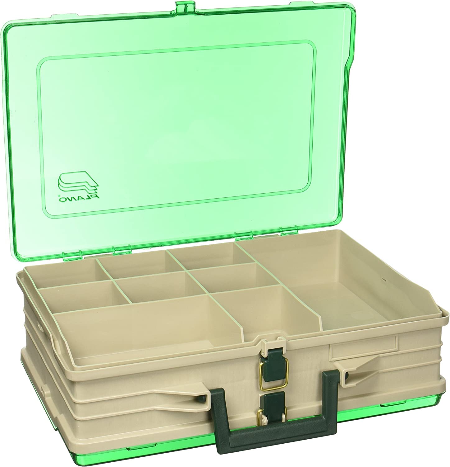 Plano Tackle Box Magnum Double Side Sandstone/Green 1119, Premium Storage, Multi