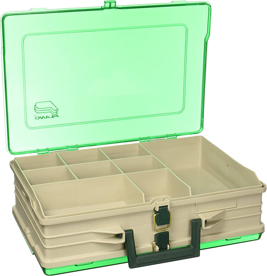 Plano Tackle Box Magnum Double Side Sandstone/Green 1119, Premium Storage, Multi