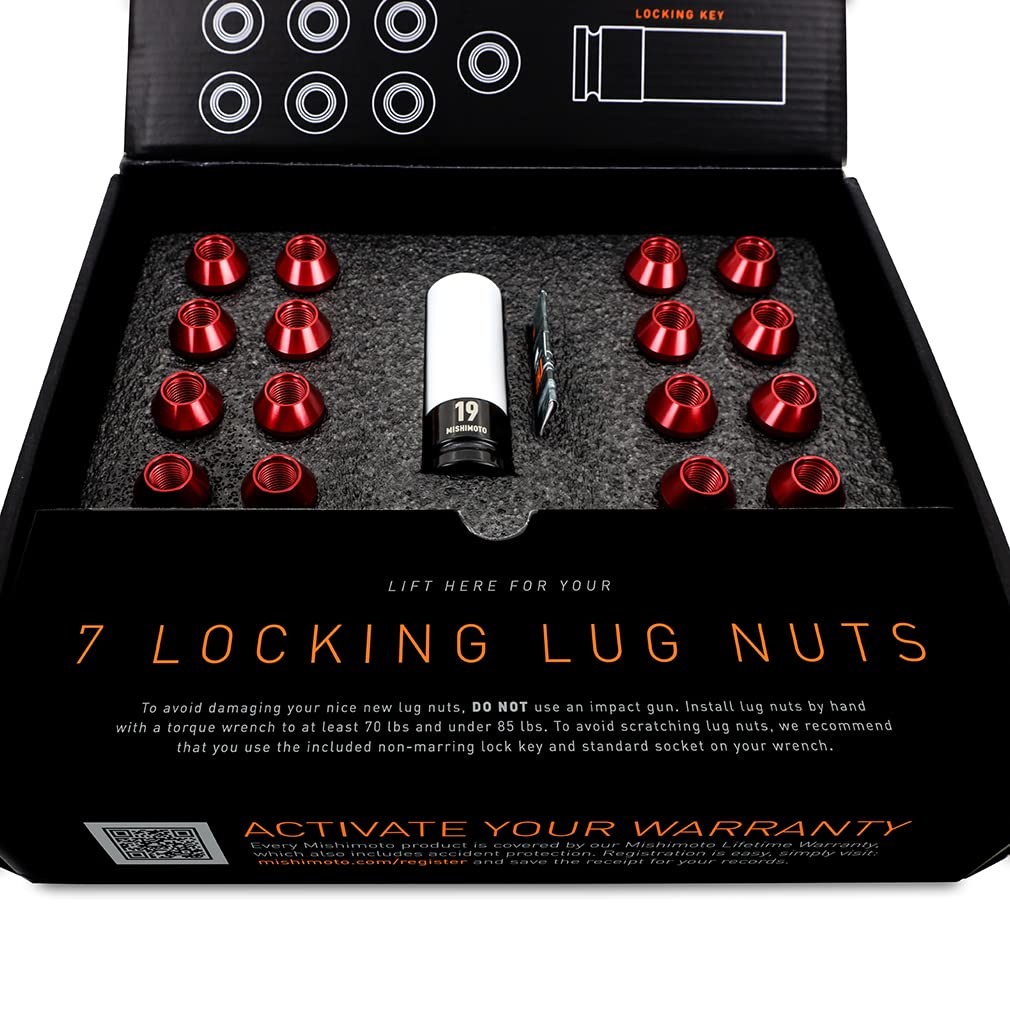 Mishimoto Locking Aluminum Lug Nuts 1/2 X 20, 23pc Set, Black