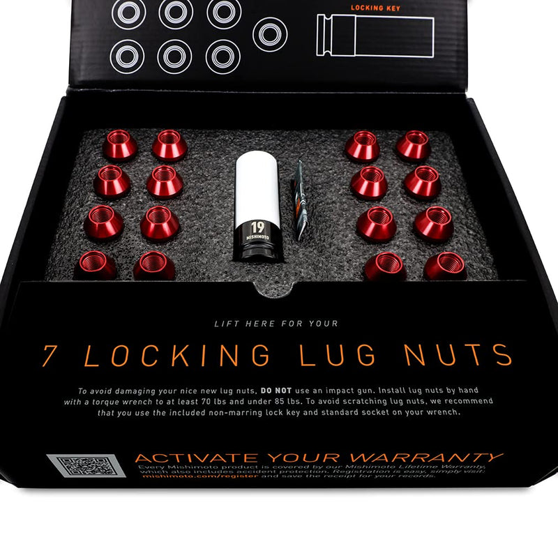 Mishimoto Locking Aluminum Lug Nuts 1/2 X 20, 23pc Set, Silver