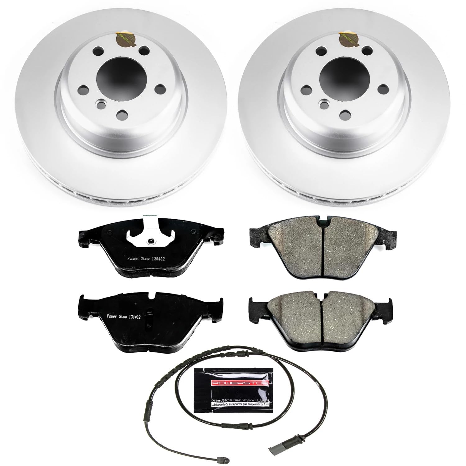 Power Stop CRK7163 Brake Rotors and Z23 Front Coated Brake Pads Kit For BMW 528i 2014-2016 [Model Specific]