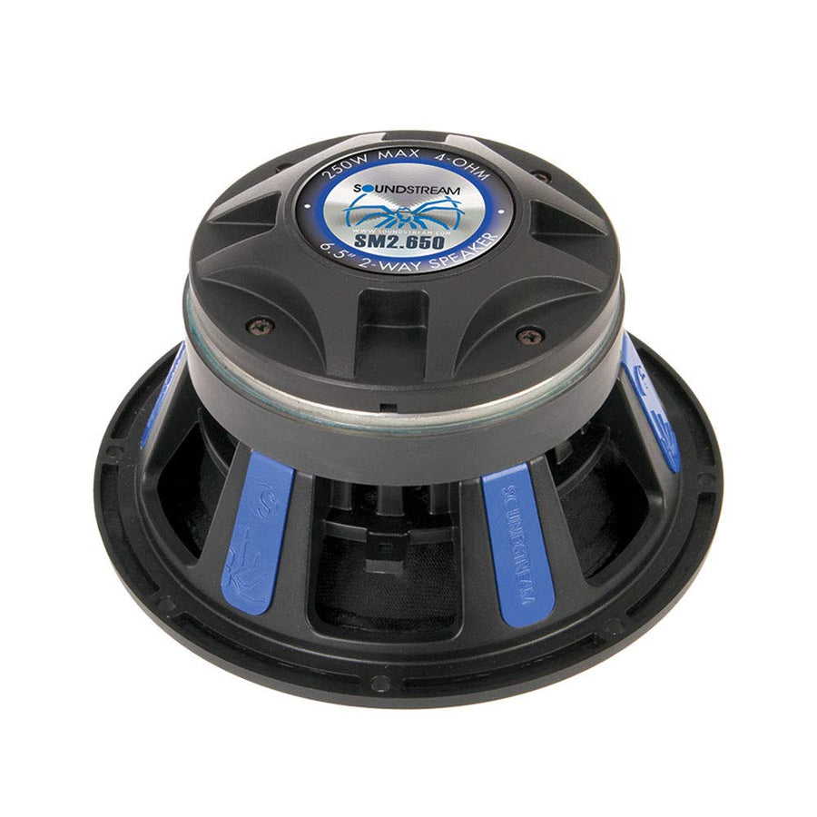 Soundstream 6.5-Inch SM2.650 2 Way 250W Pro Audio Midrange Speakers with Built in Horn Tweeter (Pair)