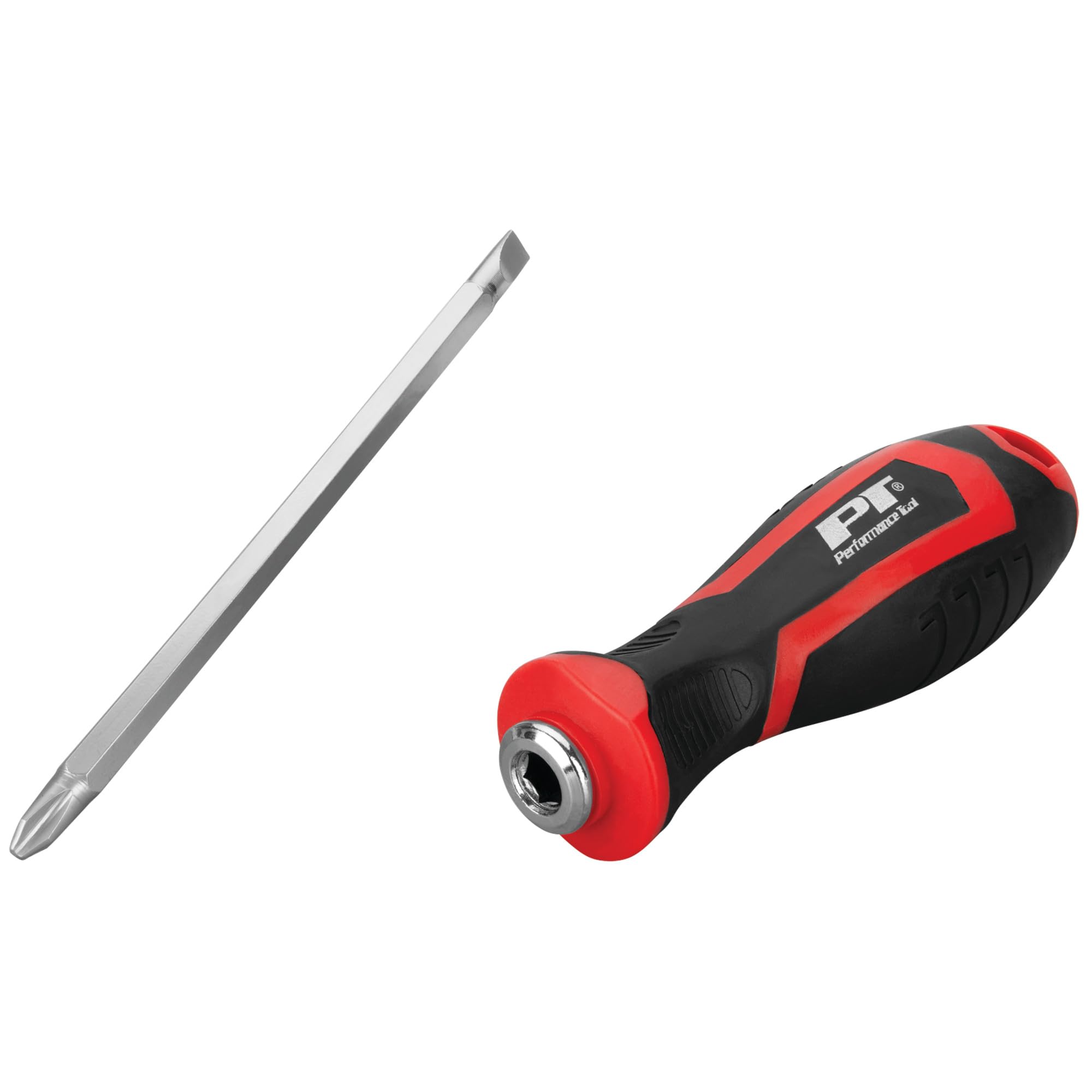 W5049 Performance Tool 4 pc. Tool Set: Features Double-Ended Screwdriver with Phillips #2 and Slotted 3/16-in Ends, 10-ft Tape Measure, 6/1/2-in Utility Knife with 5 Replacement Blades, Red/Black